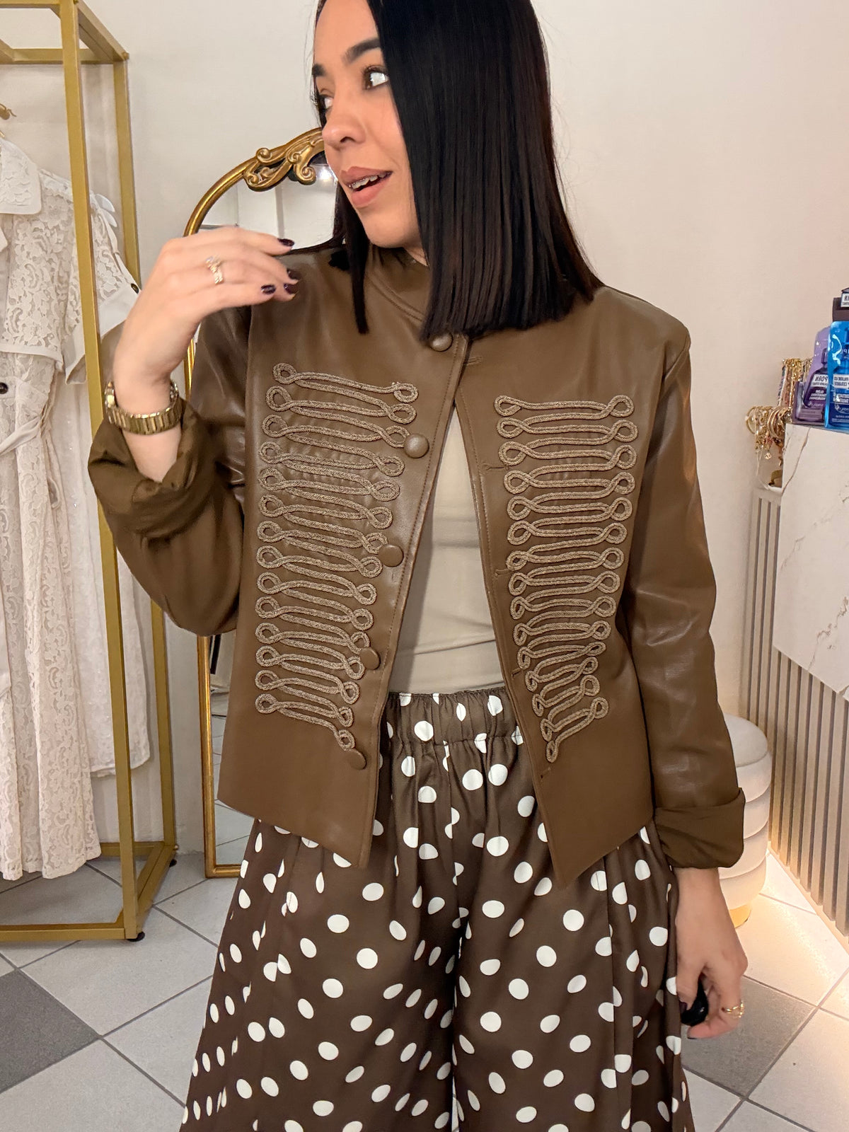 BROWN JACKET LEATER