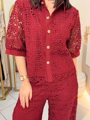 GALILEA" BURGUNDY ELEGANTE SET DOS PIEZAS