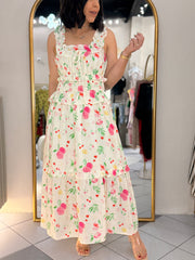 FRUIT IVORY  MIDI DRESS