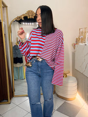 BLUSA LINEA ONE SIZE ROJA/AZUL