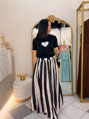 CORAZON POLKA DOT " MAS FUERTE   TSHIRT BLACK