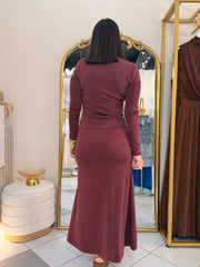 ITSA" BURGUNDY SET FALDA Y BLUSA