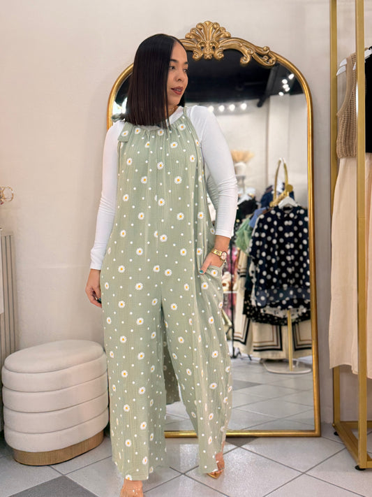 DAISY” SAGE JUMPSUIT