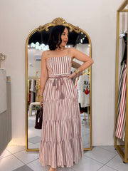 TRIANA" ROSE STRIPE DRESS