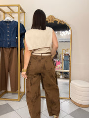 NEI " BROWN   BARREL PANTS