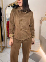BROWN SET DOS PIEZAS EN SUEDE