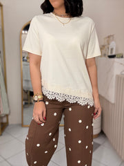 TSHIRT LACE CREMA