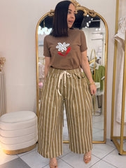 BROWN  PANTALON LINEAS BARREL