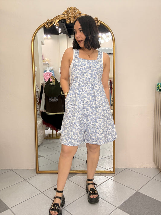 BLUE  DENIM ROMPER OVERSIZE