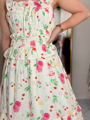 FRUIT IVORY  MIDI DRESS