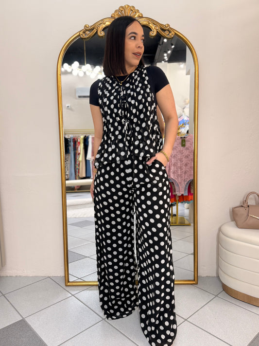 BLACK POLKA DOT SET