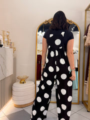 POLKA DOT BLACK JUMPSUIT