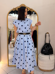 AZUL SET DOS PIEZA POLKA DOT