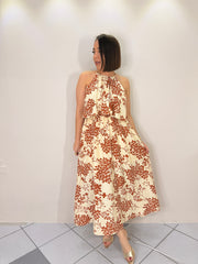 LESLIE WINE MIDI DRESS