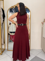 LISA" MAXI DRESS BURGUNDY