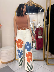 ISANI FLOR" PANTALÓN BLANCO