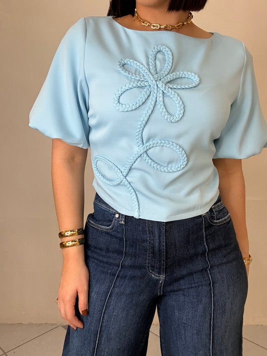 BABY BLUE  FLOR TOP
