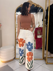 ISANI FLOR" PANTALÓN BLANCO