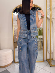 MICHELLE” LIGHT DENIM SET LÍNEAS