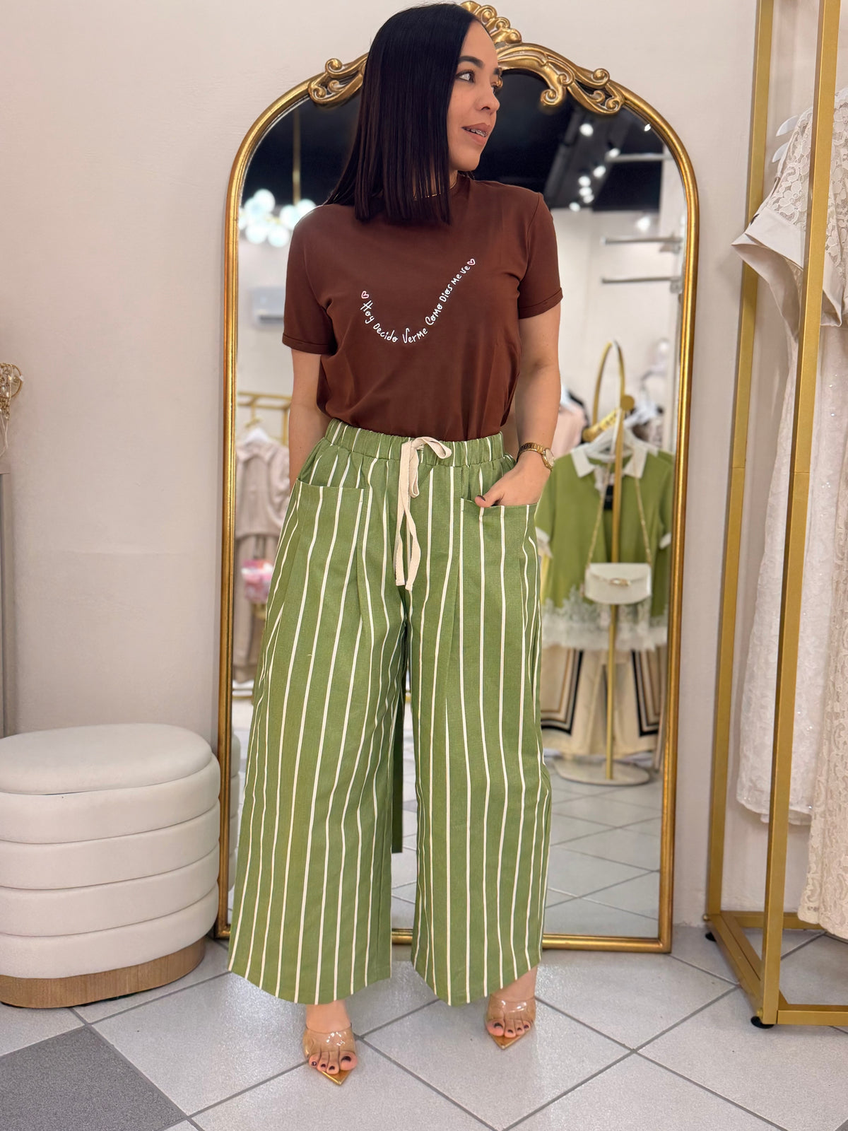 OLIVO  PANTALON LINEAS BARREL