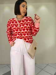 CARLA” SWEATER  RED