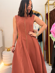 LEYLA” DUSTY ROSE MIDI DRESS