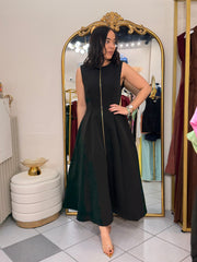 LEYLA” BLACK MIDI DRESS