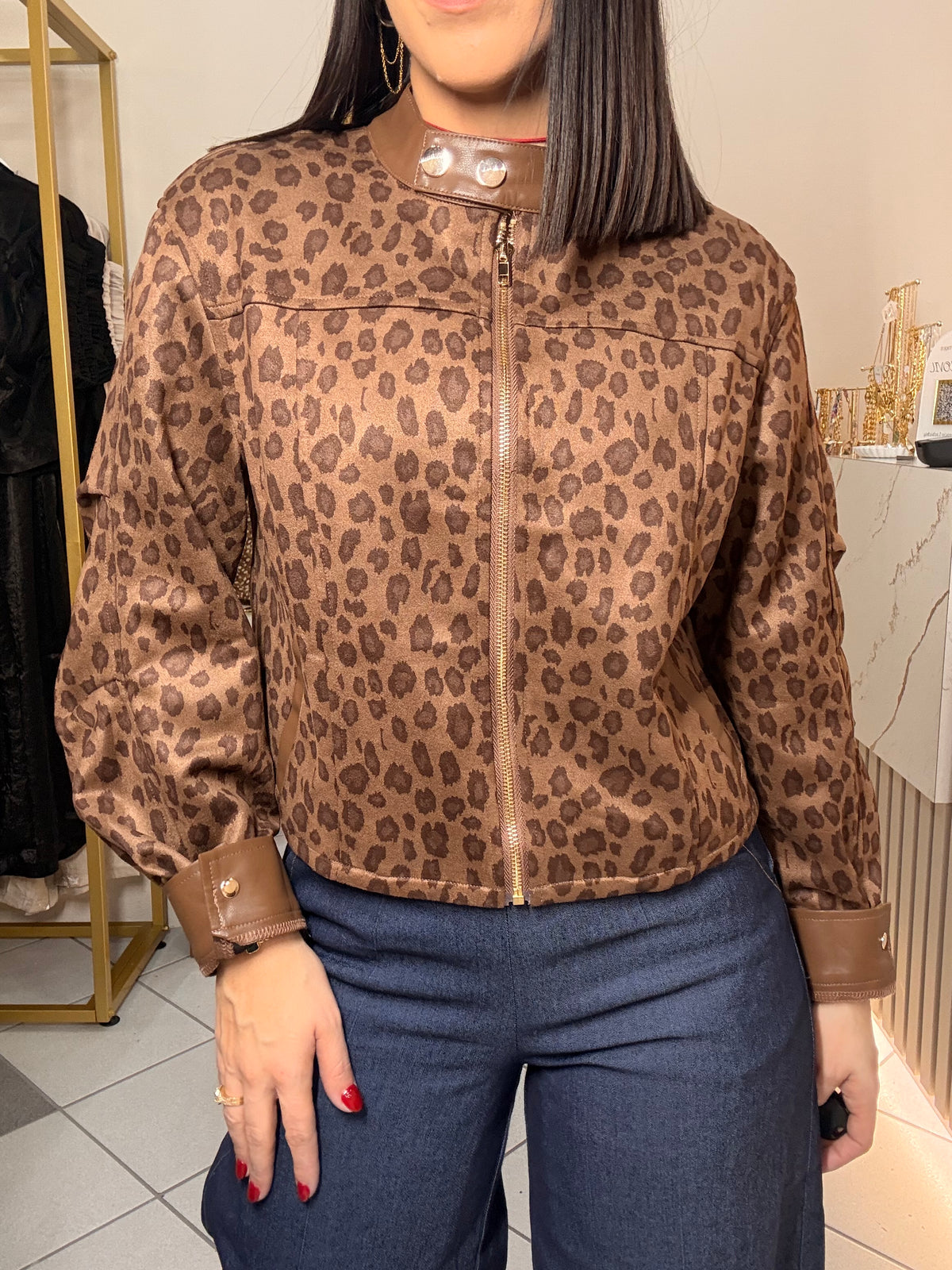 BROWN LEOPARDO JACKET