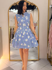 BLUE FLORAL DRESS MINI