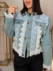 ANAISA" DENIM LACE JACKET