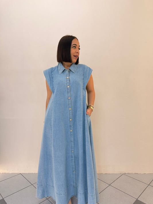AINARA LIGHT DENIM DRESS