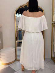 DRESS PLISADO BEIGE