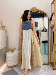FERNANDA” DRESS DENIM CUADROS