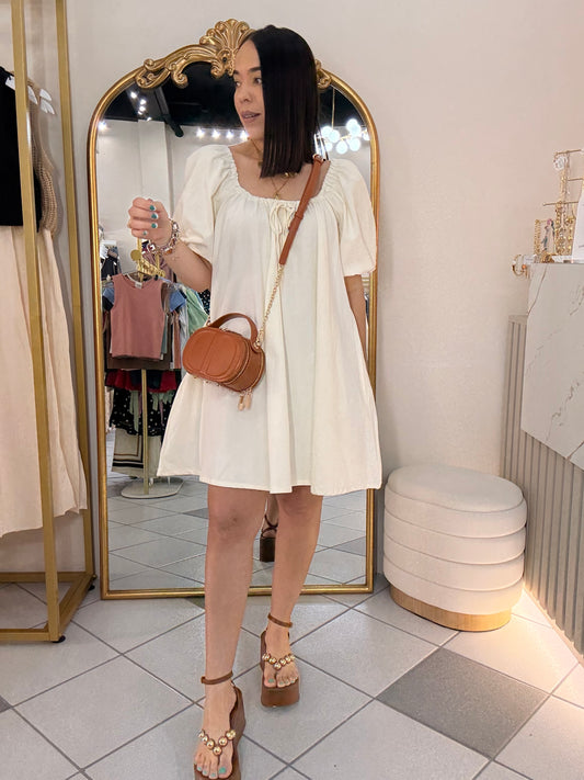 DENIM BEIGE DRESS MINI