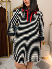 DRESS LINEAS NEGRO/ROJO
