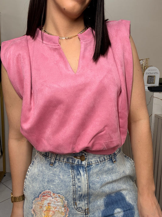 PINK SUEDE TOP