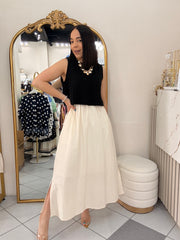 GALILEA, BLACK/BEIGE DRESS