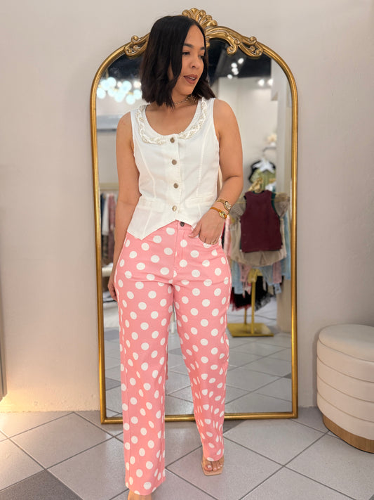 PINK POLKA DOT JEANS