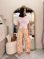 ORANGE FLOWER PANT BARREL