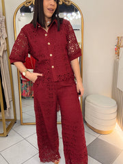 GALILEA" BURGUNDY ELEGANTE SET DOS PIEZAS