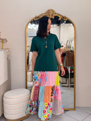 DRESS COLOMBIANO TEAL PARCHOS