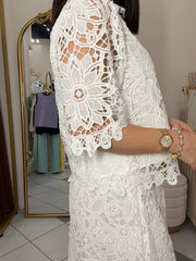 SET FALDA BLANCO ELEGANTE