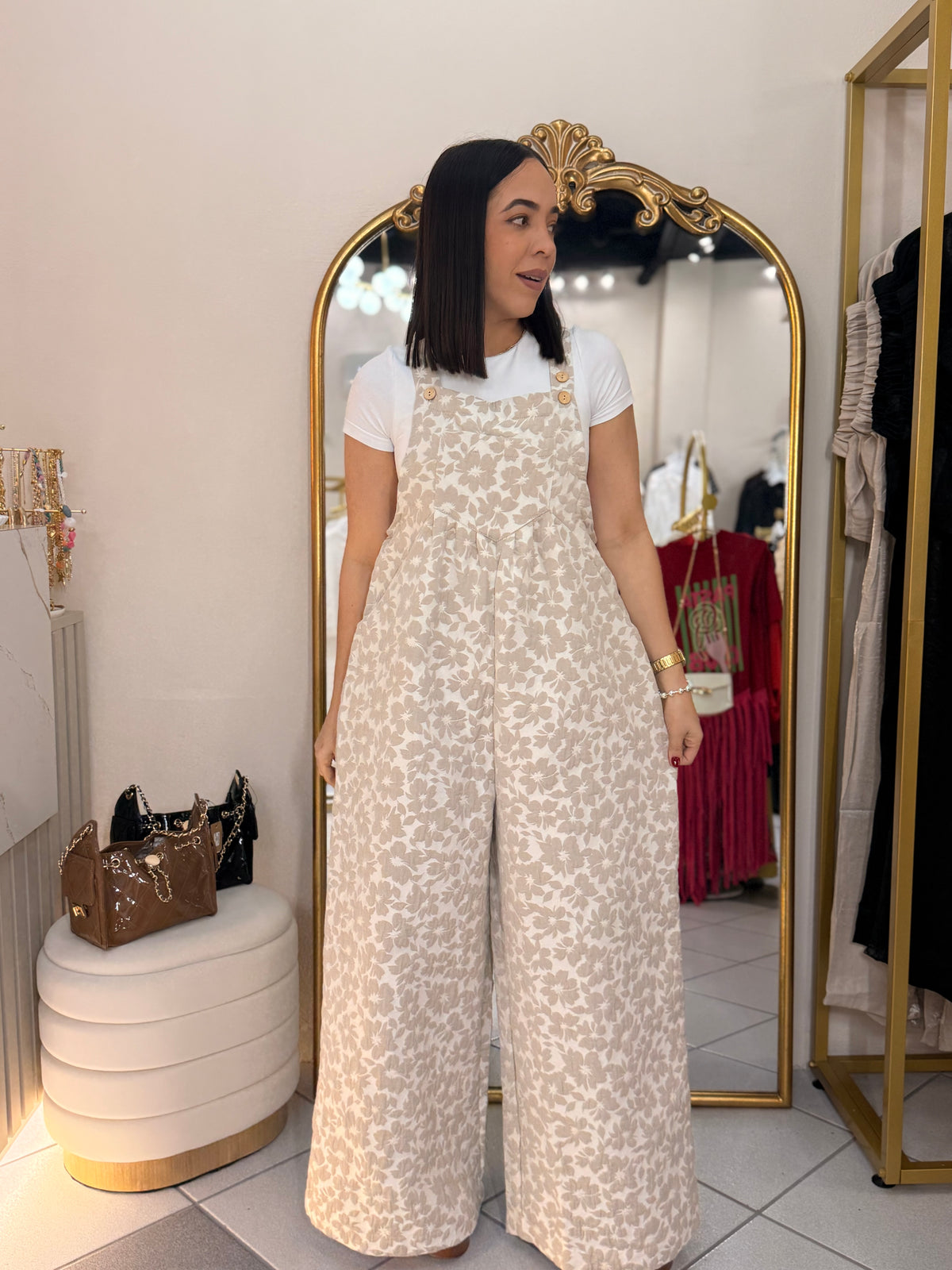 CAMEL” FLORAL JUMPSUIT