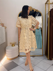 VESTIDO ELEGANTE CREMA