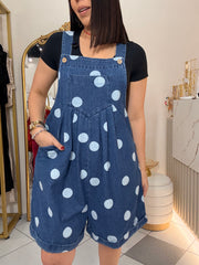 POLKA DOT ROMPER DENIM