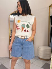 WHITE  TOP SUMMER VIBE