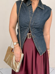 KAMILA DENIM DARK TOP