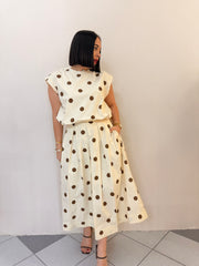 NAISHA BEIGE SET POLKA DOT