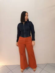 RUST WIDE LEG JEANS