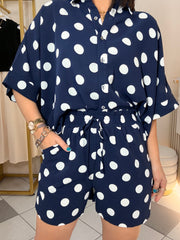NAVY POLKA DOT SET